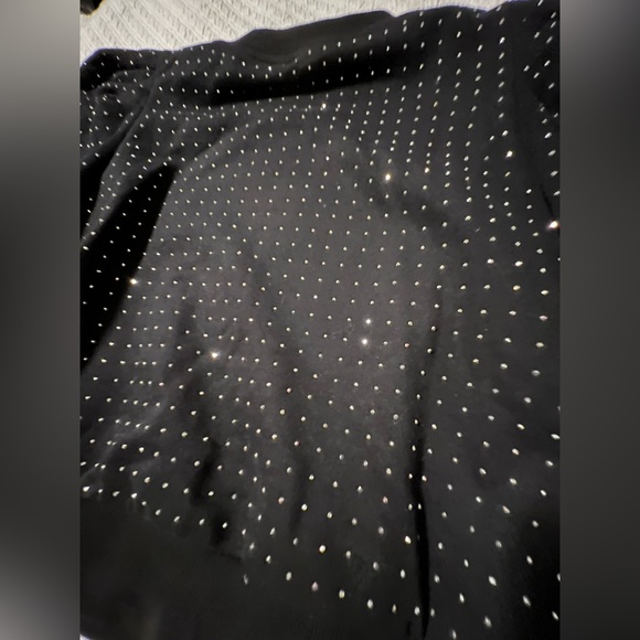 Pristine Queen of Sparkles QOS Size Small Black Sweatshirt with Silver DiscoBall - Picture 2 of 6